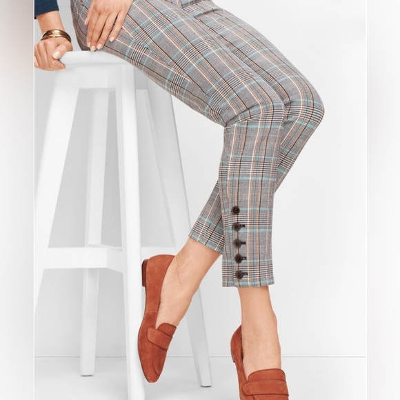 Talbots Chatham Button-Hem Ankle Pants – Macintosh Plaid – Size 16 – NWT - Picture 3 of 9
